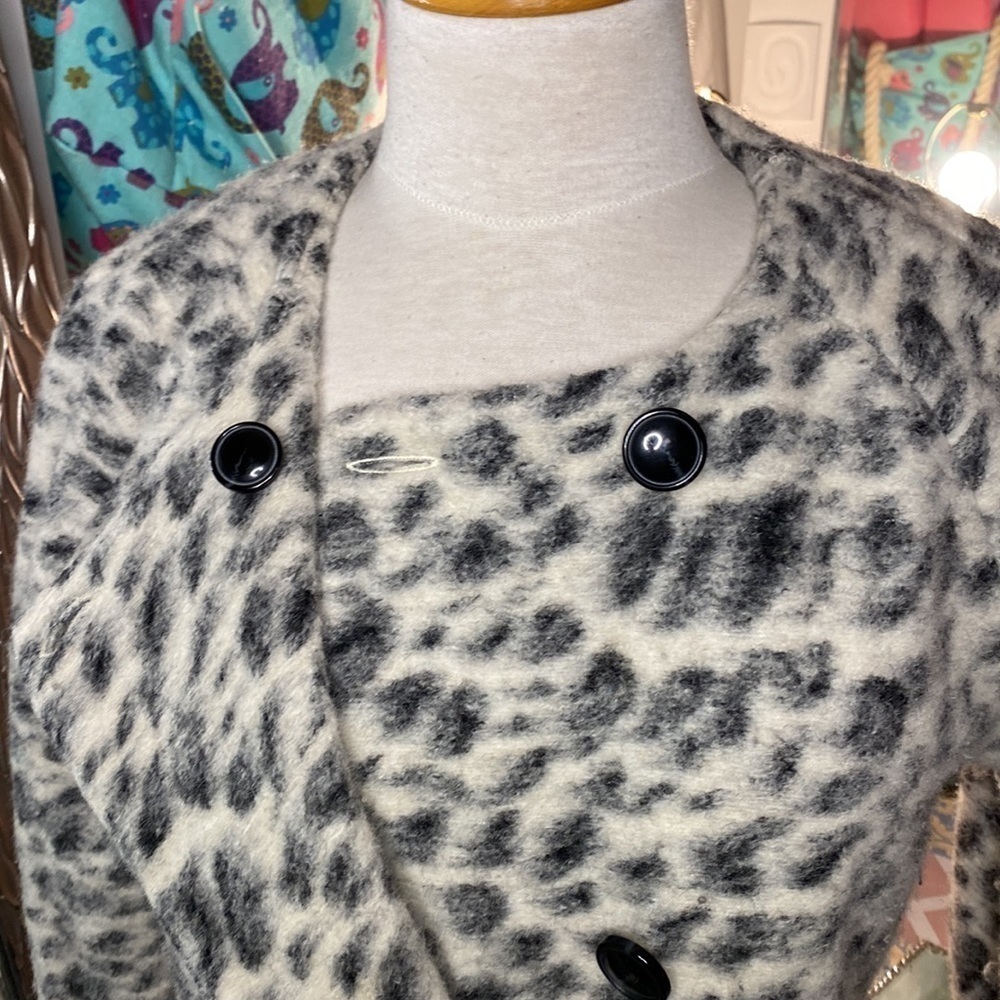 🌷CLEMENTS Ribeiro🌷Leopard Print Wool Coat - Picture 5 of 11